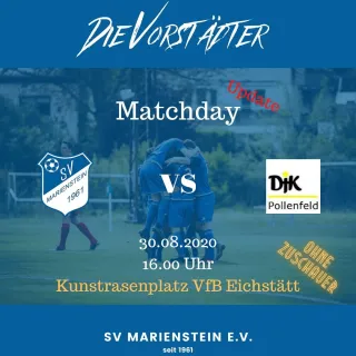 Update: Aufgrund der Wetterverhältnisse wurde das heutige Testspiel gegen die DJK Pollenfeld auf den Kunstrasenplatz des...