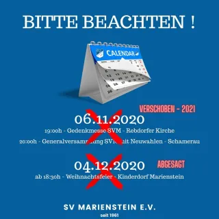 Liebe SVM'ler, wir hoffen, Euch allen geht es gut! Die aktuellen Rahmenbedingungen lassen es leider nicht zu, die Genera...
