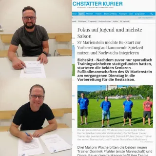 +++ News +++
.
Unser neues Trainerteam für den Re-Start!!!
. 
Lieber Pfuh, lieber Dani, wir freuen uns sehr auf Euch und...