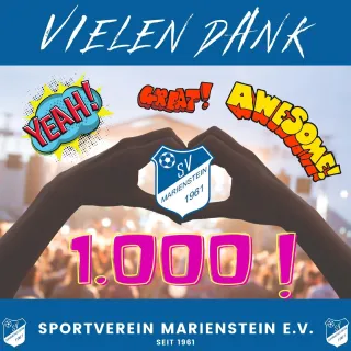 Wow!!! 🤩
.
1.000 Follower auf Instagram, wir sind begeistert und freuen uns über Euer Interesse an unserem Sportverein,...