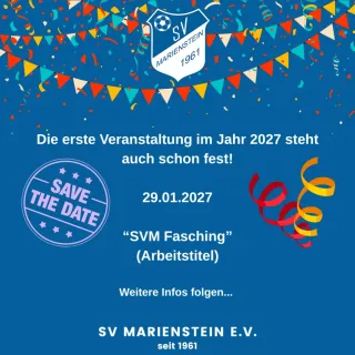 Und ein weiterer wichtiger Termin steht schon fest!
Am 29.01.2027 starten wir wieder durch! 🥳🎉🍾 
.
Unter unserem Arbe...
