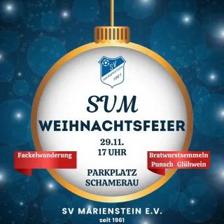 Liebe SVM’ler,
.
wir laden Euch alle recht herzlich zu unserer vorweihnachtlichen Feier ein.
.
Wir starten am 29.11. um...