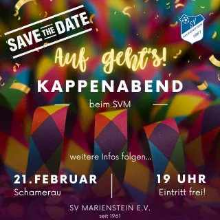 Kappenabend 2025! Save the date! 🗓️
.
In genau 2 Monaten findet unser Kappenabend 2025 statt!
.
Ihr dürft wie immer gesp...