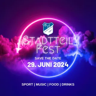 Unser Stadtteilfest steht wieder vor der Tür! Am 29.06. laden wir Euch alle recht herzlich ein! 
.
Merkt Euch den Termin...